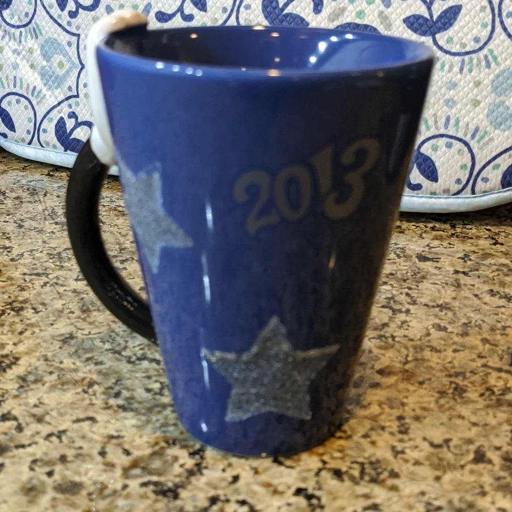 FANTASIA Mickey Mouse Mug Cup ARM HANDLE Embossed Glitter Star Moon  Disney